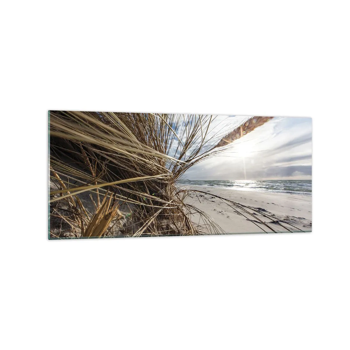 Glastavla - Bild på glas - Elementens möte - 120x50 cm