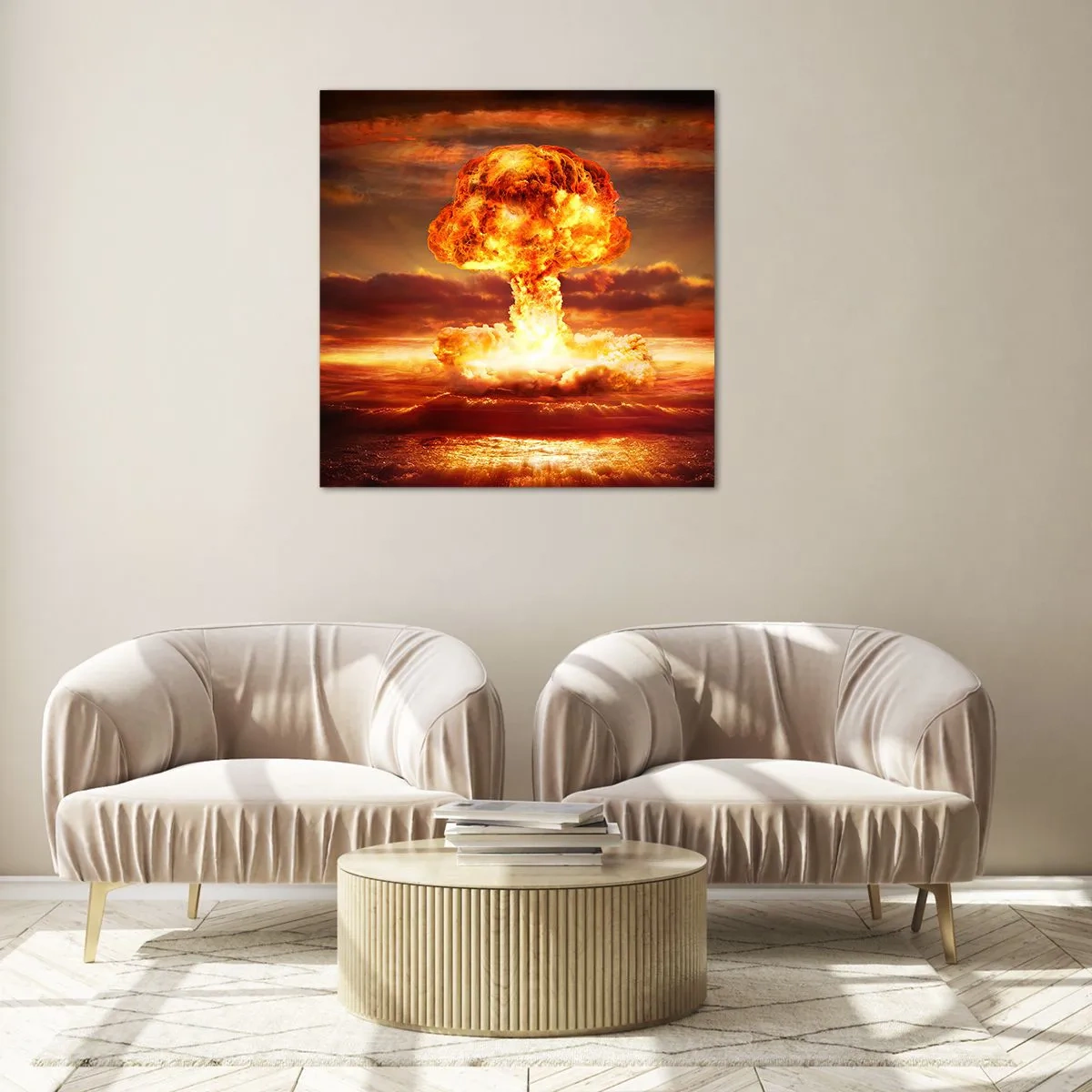 Glastavla - Bild på glas - Och så blir det slut - 60x60 cm