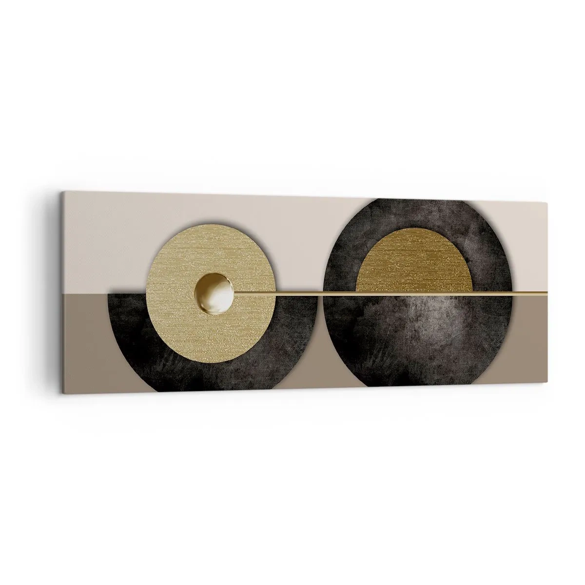 Canvastavla - Bild på duk - Variationer runt en cirkel - 140x50 cm