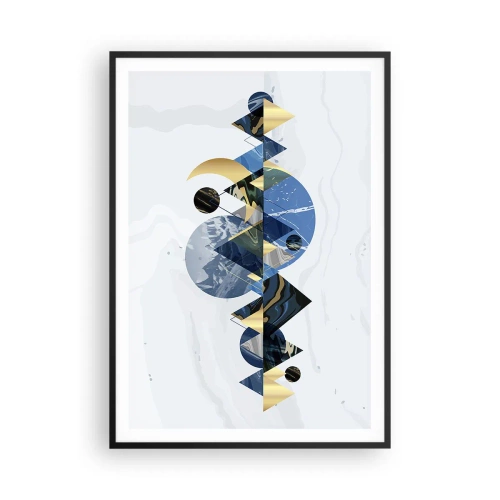 Affisch i svart ram - Geometriskt landskap - 70x100 cm