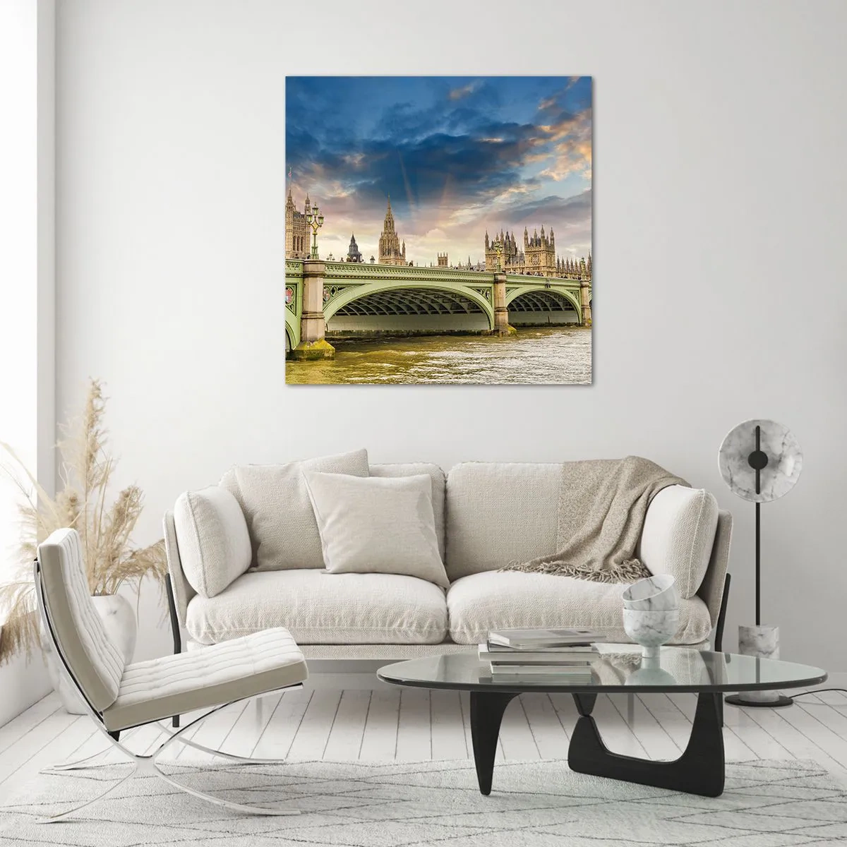 Glastavla - Bild på glas - Tiden stannade i Imperiet - 60x60 cm