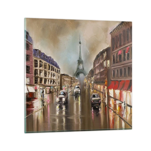 Glastavla - Bild på glas - Det är bara tornet som räknas - 50x50 cm