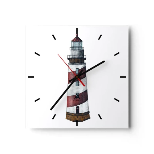 Väggklocka - Klocka på glas - Alltid på sin vakt - 30x30 cm