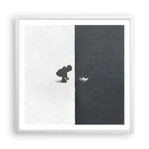 Affisch i vit ram - En stor expedition - 60x60 cm