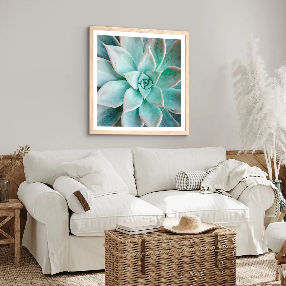 Affisch i ram av ljusek - Öknens hjärta - 60x60 cm