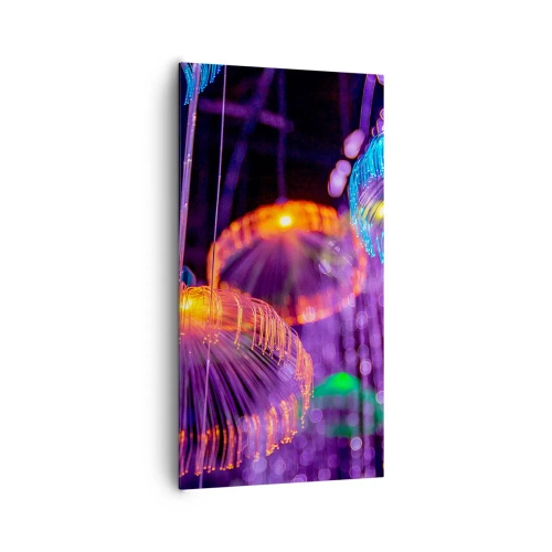 Canvastavla - Bild på duk - Lysande fontän - 65x120 cm