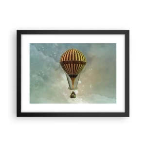 Affisch i svart ram - Banbrytande flygningar - 40x30 cm