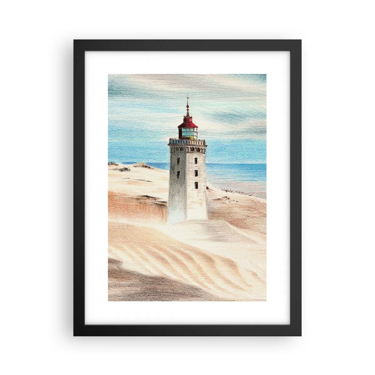 Affisch i svart ram - Tittar alltid i havet - 30x40 cm