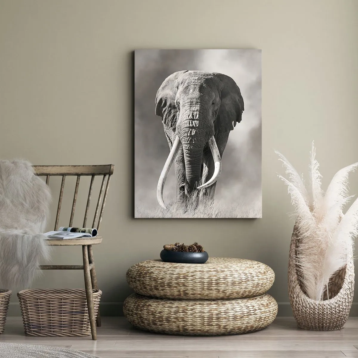 Canvastavla - Bild på duk - Afrikansk patriark - 55x100 cm