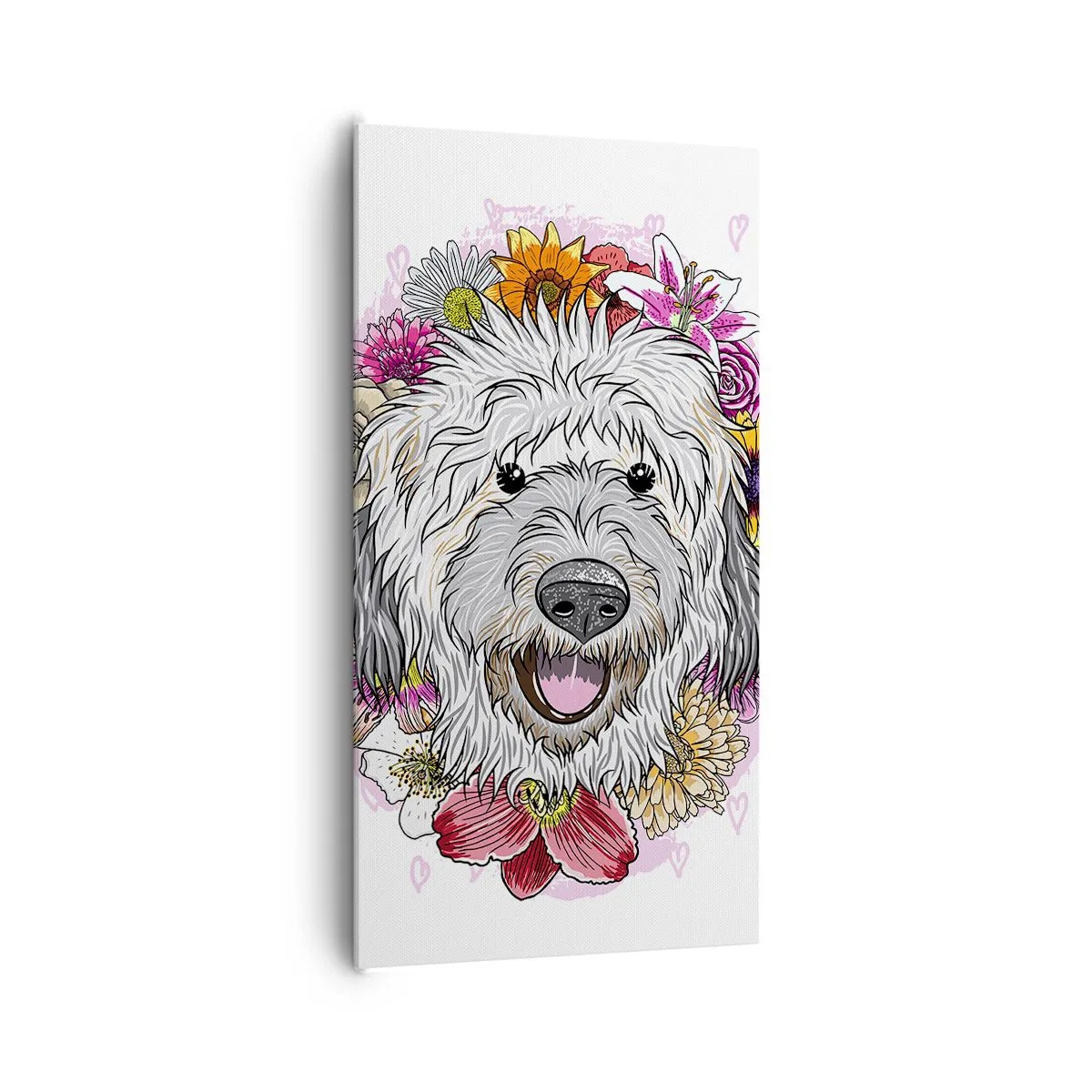 Canvastavla - Bild på duk - Valpglädje - 65x120 cm