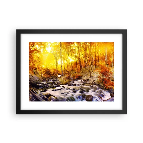 Affisch i svart ram - Stenar infattade i guld och platina - 40x30 cm