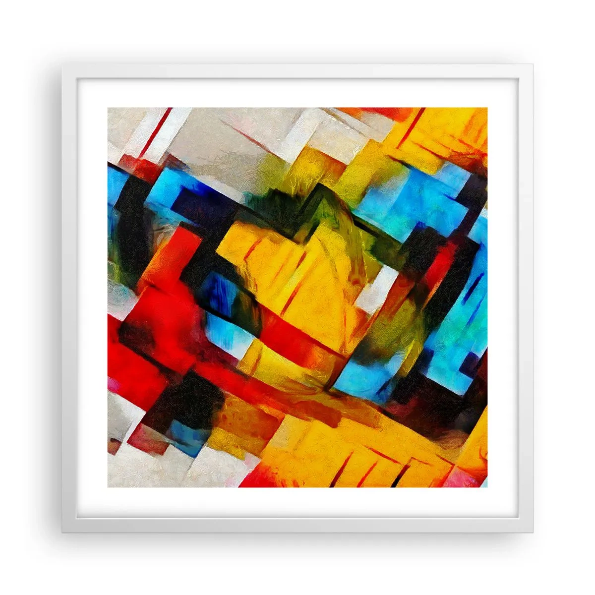 Affisch i vit ram - Färgmix - 50x50 cm
