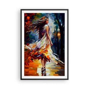Affisch i svart ram - Höstflicka - 61x91 cm