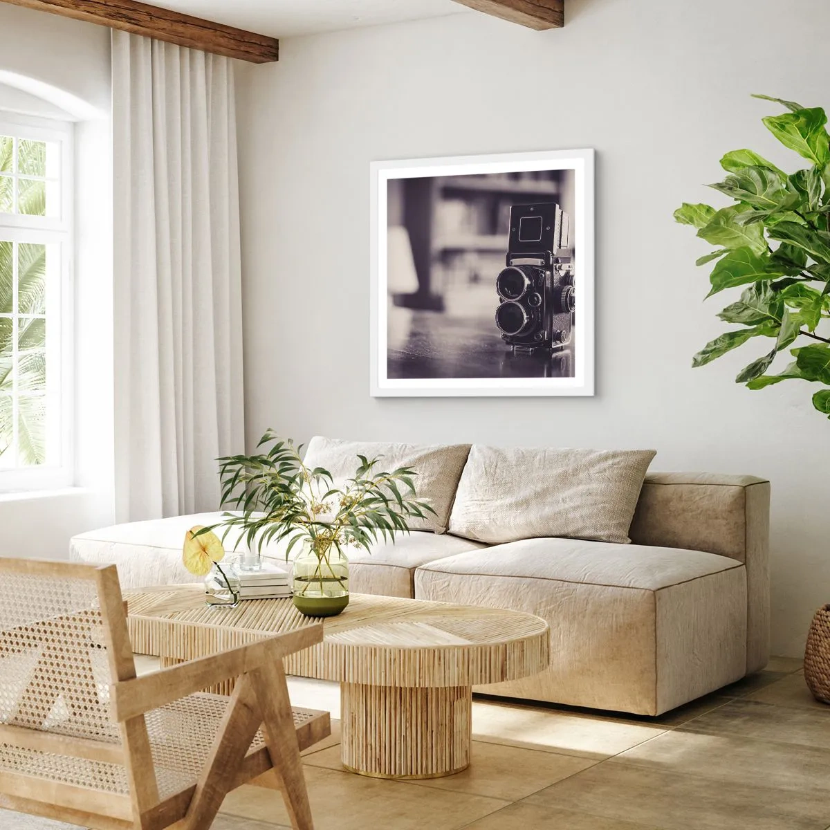 Affisch i vit ram - Ett gammalt fotografis magi - 50x50 cm