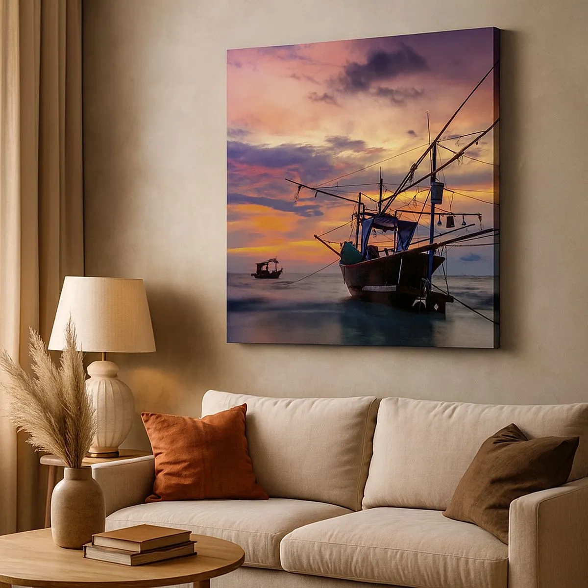 Canvastavla - Bild på duk - Exotisk kväll - 30x30 cm