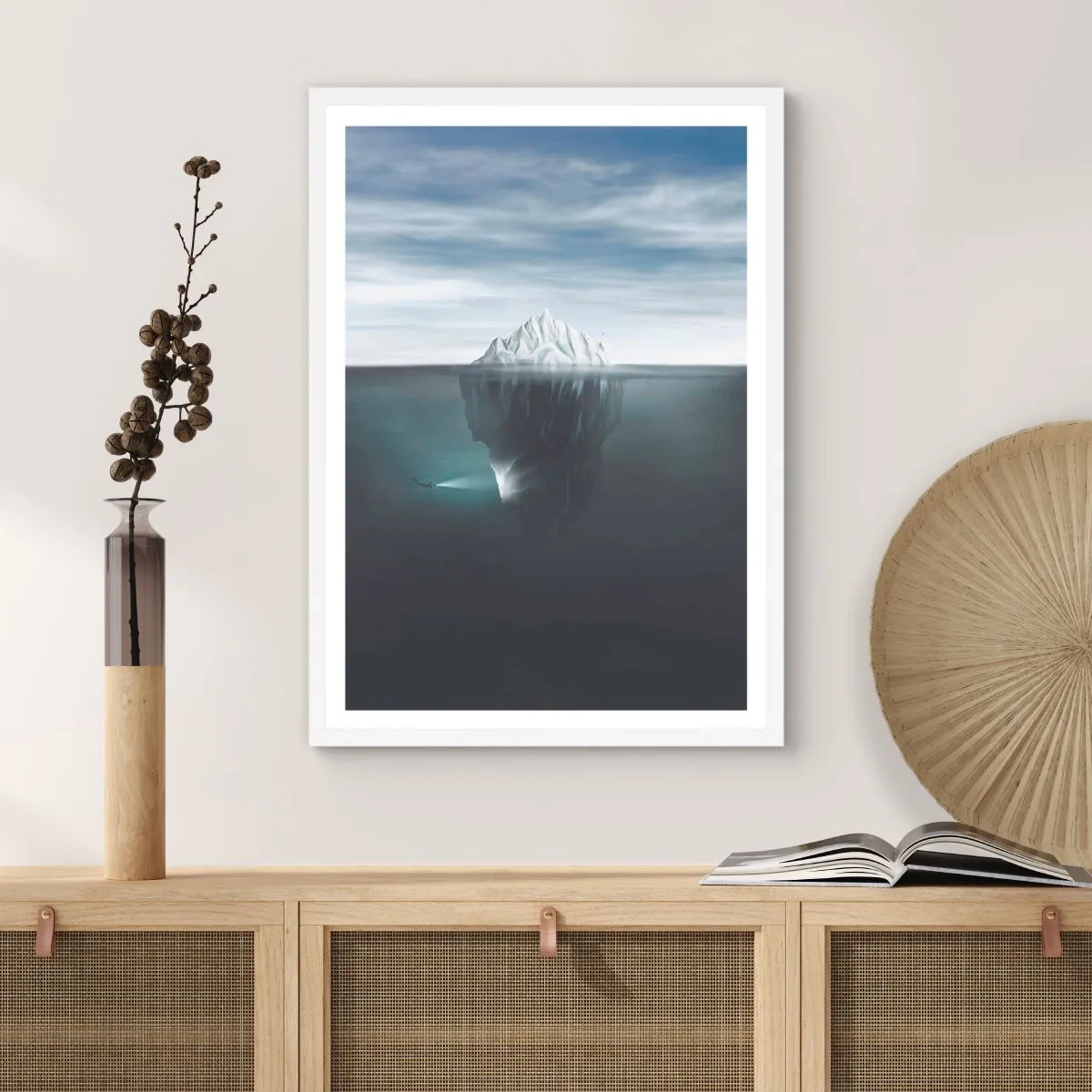 Affisch i vit ram - Undervattensmysterium - 70x100 cm