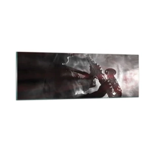 Glastavla - Bild på glas - I jazzens ångor - 90x30 cm