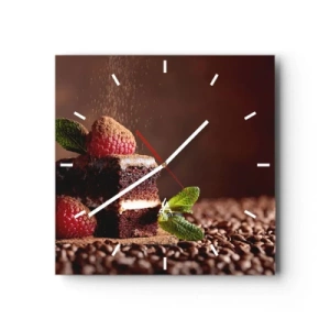 Väggklocka - Klocka på glas - Livet är ljuvt - 30x30 cm