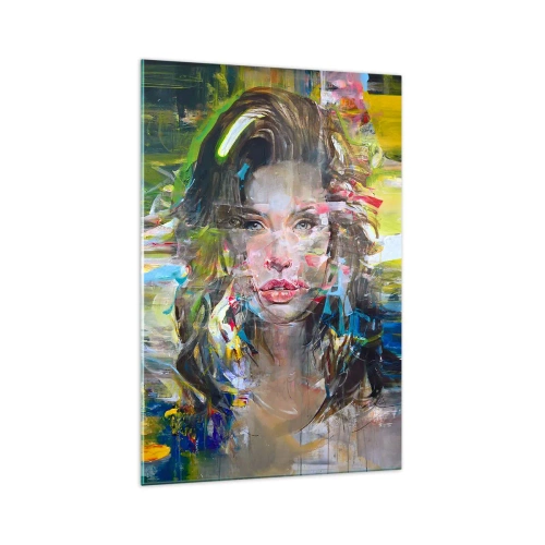 Glastavla - Bild på glas - Bakom luftridån - 70x100 cm