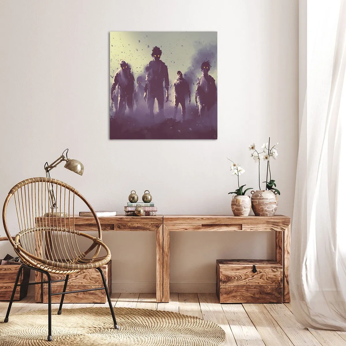 Canvastavla - Bild på duk - Akta! De kommer - 60x60 cm