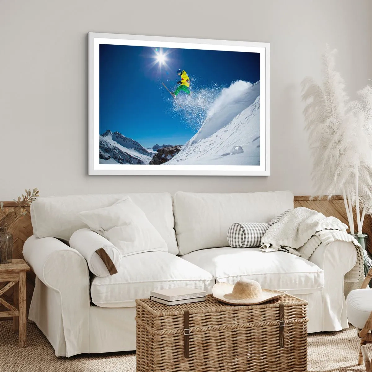 Affisch i vit ram - Dansar med fjällen - 50x40 cm