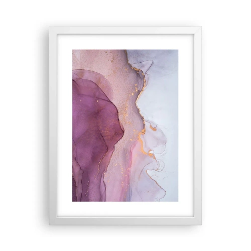 Affisch i vit ram - Lila och violett vågor - 30x40 cm