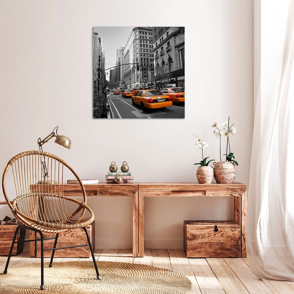 Canvastavla - Bild på duk - Storstadens solar - 40x40 cm