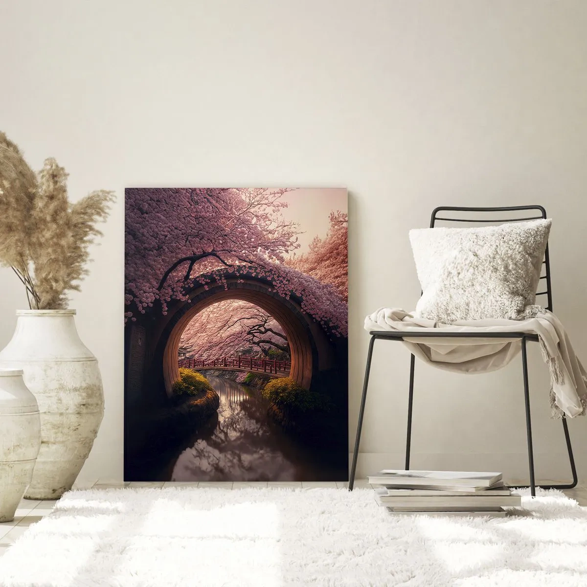 Glastavla - Bild på glas - Japansk vår - 70x100 cm