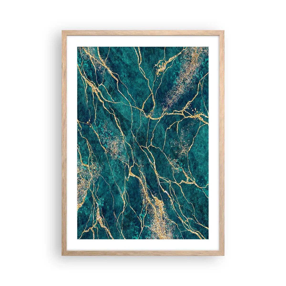 Affisch i ram av ljusek - Guldåder - 50x70 cm