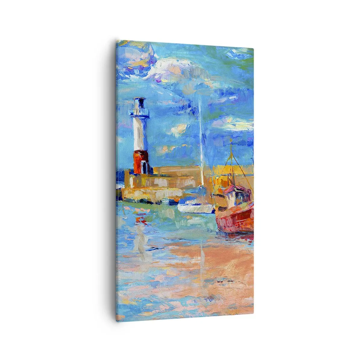 Canvastavla - Bild på duk - Eftermiddag i regnbågsviken - 55x100 cm