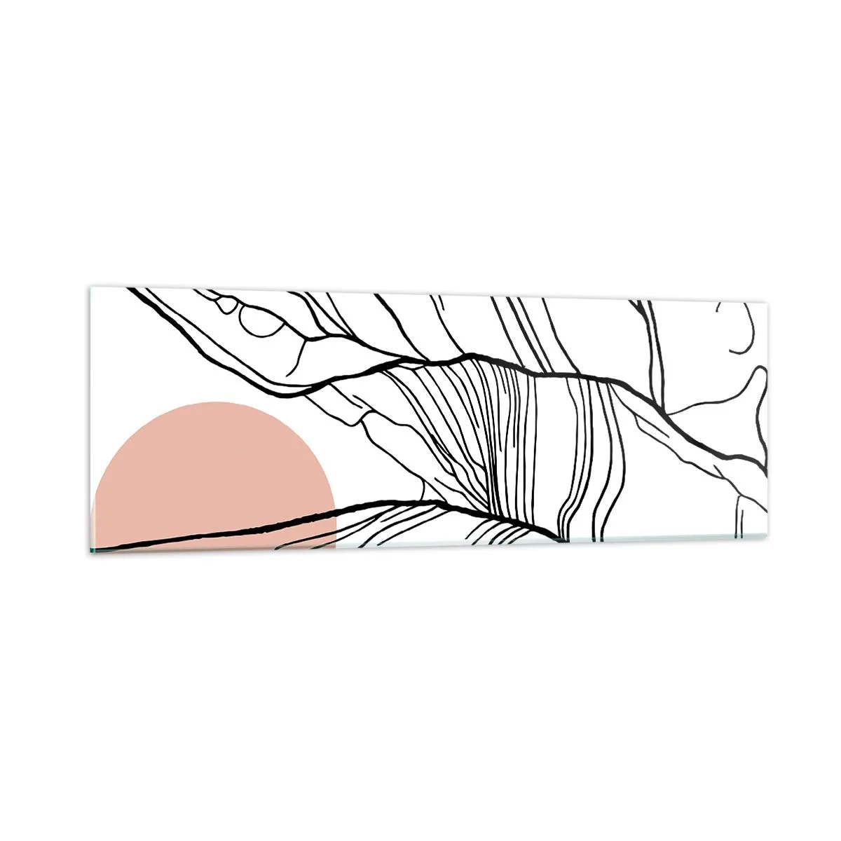 Glastavla - Bild på glas - I grenarnas nät - 90x30 cm