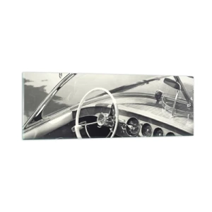 Glastavla - Bild på glas - Väder för de rika - 90x30 cm