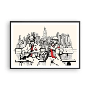 Affisch i svart ram - New Yorks improvisation - 91x61 cm