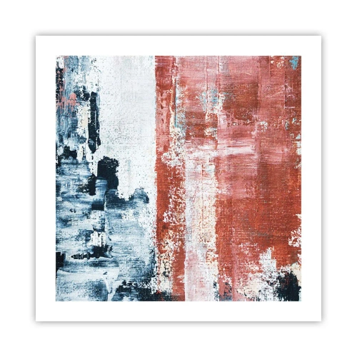 Affisch - Abstrakt halvt om halvt - 50x50 cm