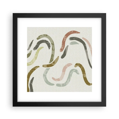 Affisch i svart ram - Abstraktionens glada dans - 30x30 cm