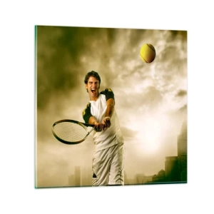 Glastavla - Bild på glas - Energi och glädje - 30x30 cm