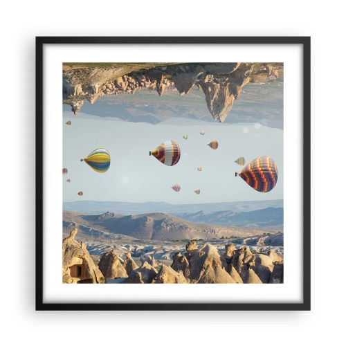 Affisch i svart ram - Här är allt möjligt - 50x50 cm