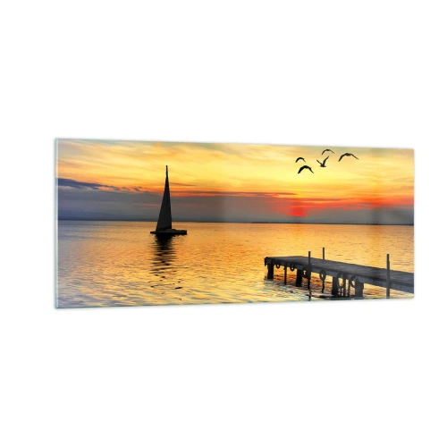 Glastavla - Bild på glas - Kvällens returer - 100x40 cm