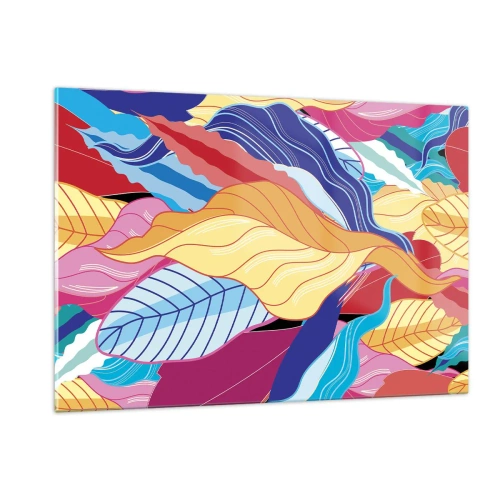 Glastavla - Bild på glas - Färgglad röra - 120x80 cm