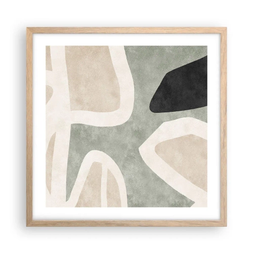 Affisch i ram av ljusek - Komposition med svart motiv - 50x50 cm