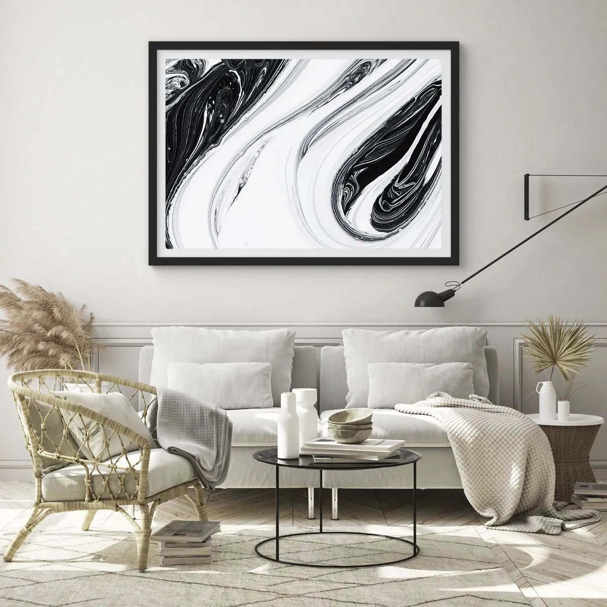 Affisch i svart ram - Motsatskombination - 70x50 cm