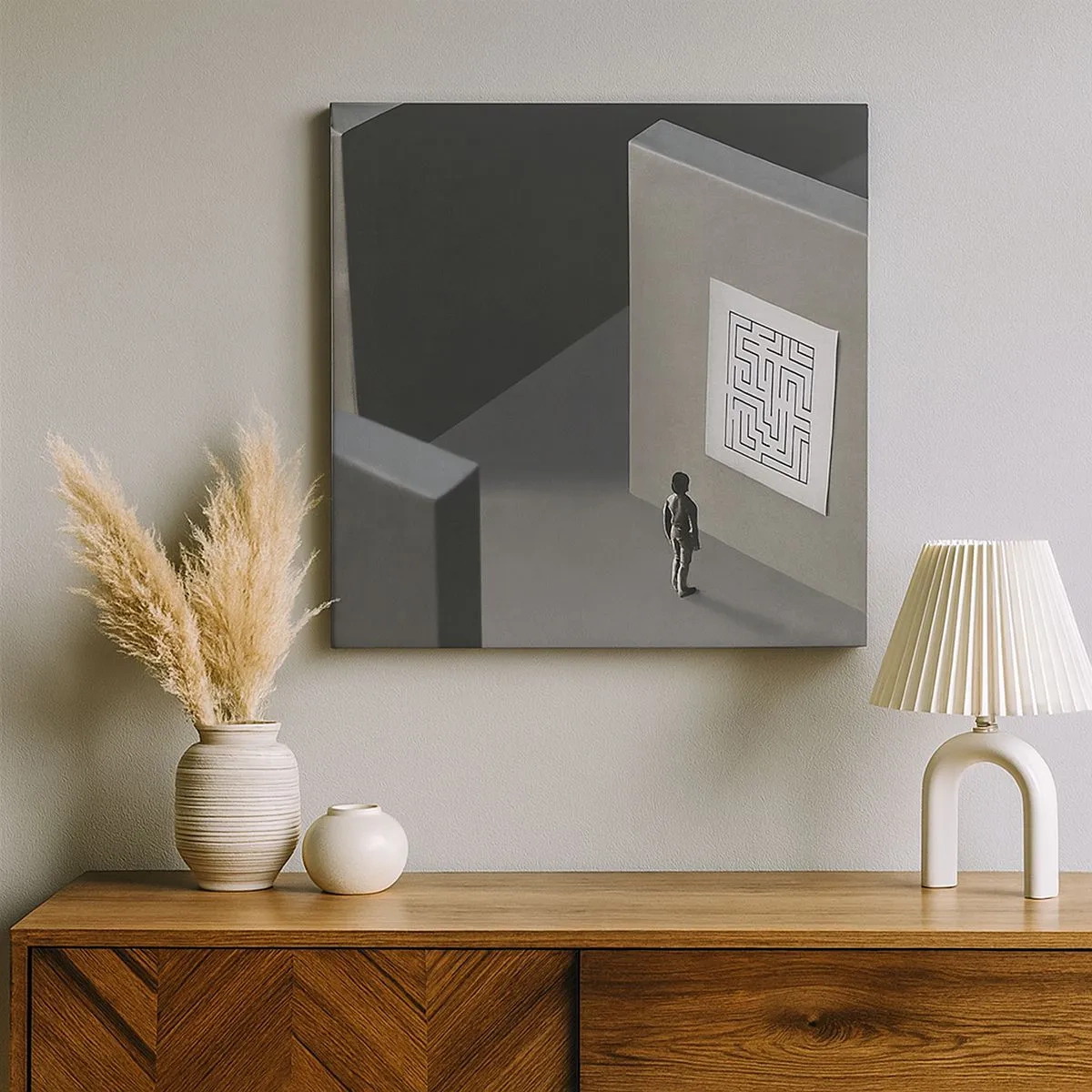 Canvastavla - Bild på duk - Men var är jag? - 30x30 cm