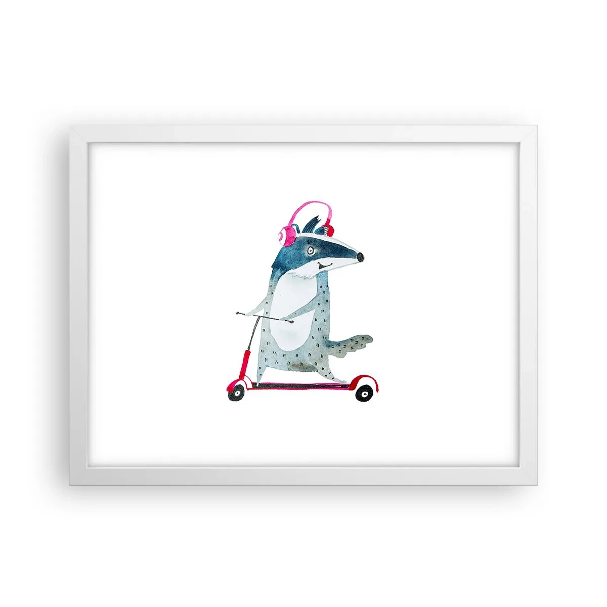 Affisch i vit ram - Grävlingens glädje - 40x30 cm