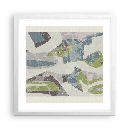 Affisch i vit ram - Komposition bakom glas - 40x40 cm