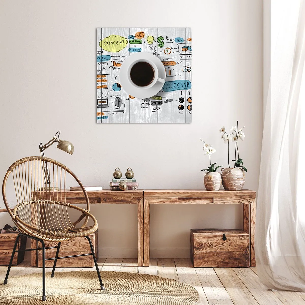 Canvastavla - Bild på duk - Rastdags - 70x70 cm