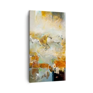 Canvastavla - Bild på duk - Galopp genom ljuset - 45x80 cm