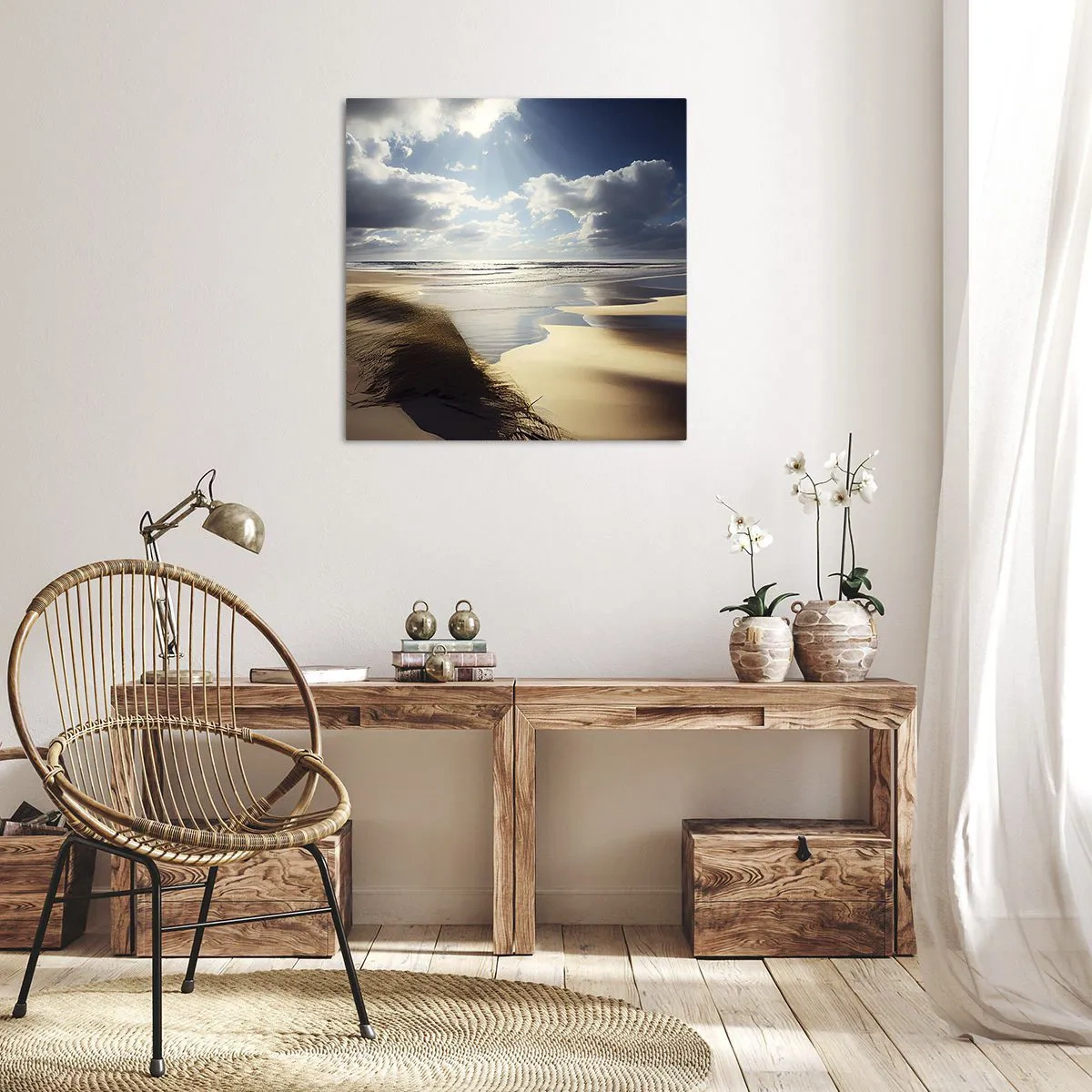 Canvastavla - Bild på duk - Strand, vild strand - 40x40 cm