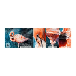Fototapet Prov Standard Eco - Dekorativt till sin natur - Flamingo, Fågel, Natur - 100x30 cm