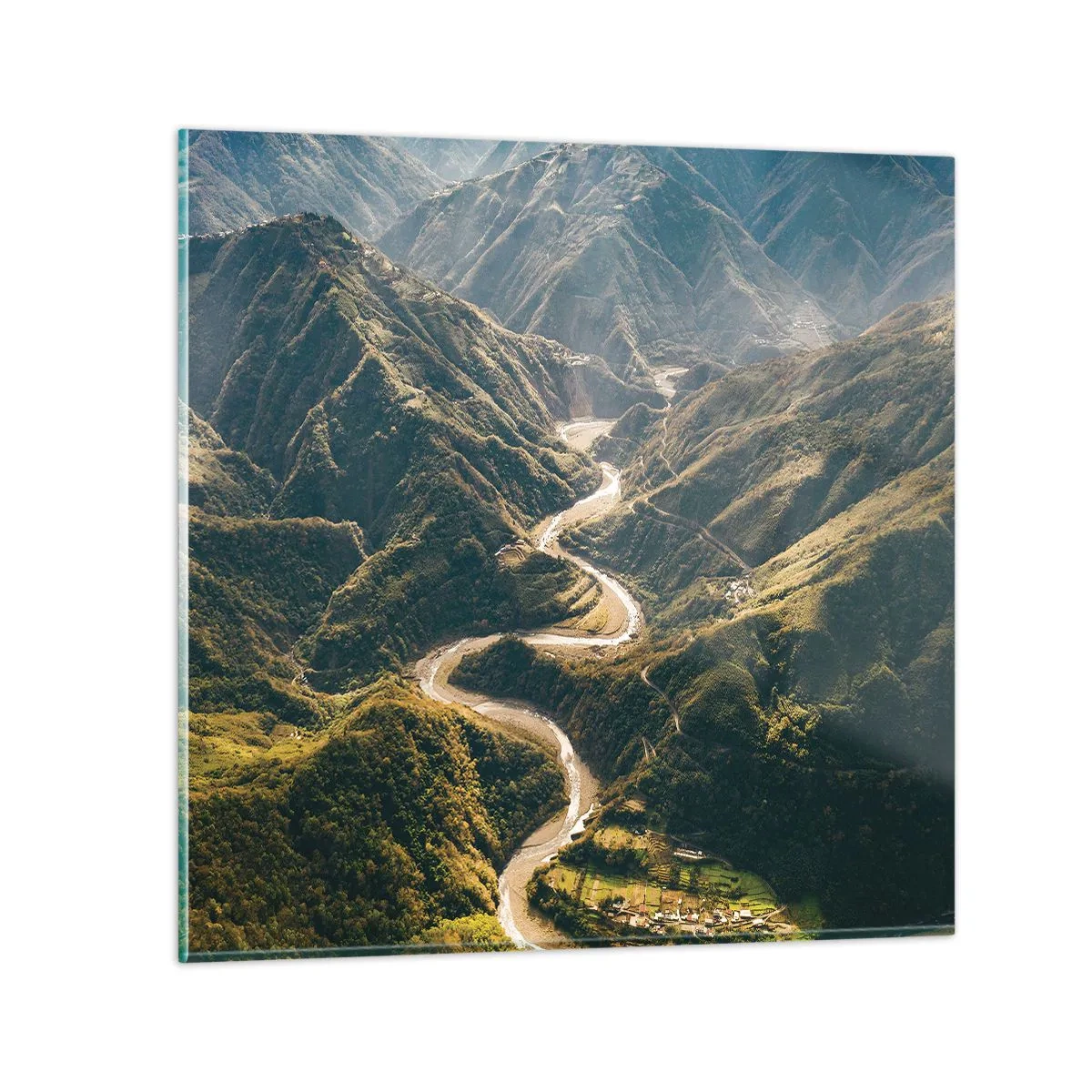 Glastavla - Bild på glas - Direkt från fjällens hjärta - 70x70 cm