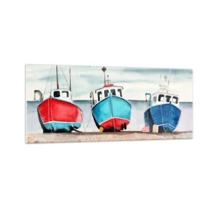 Glastavla - Bild på glas - Redo för fångst - 100x40 cm